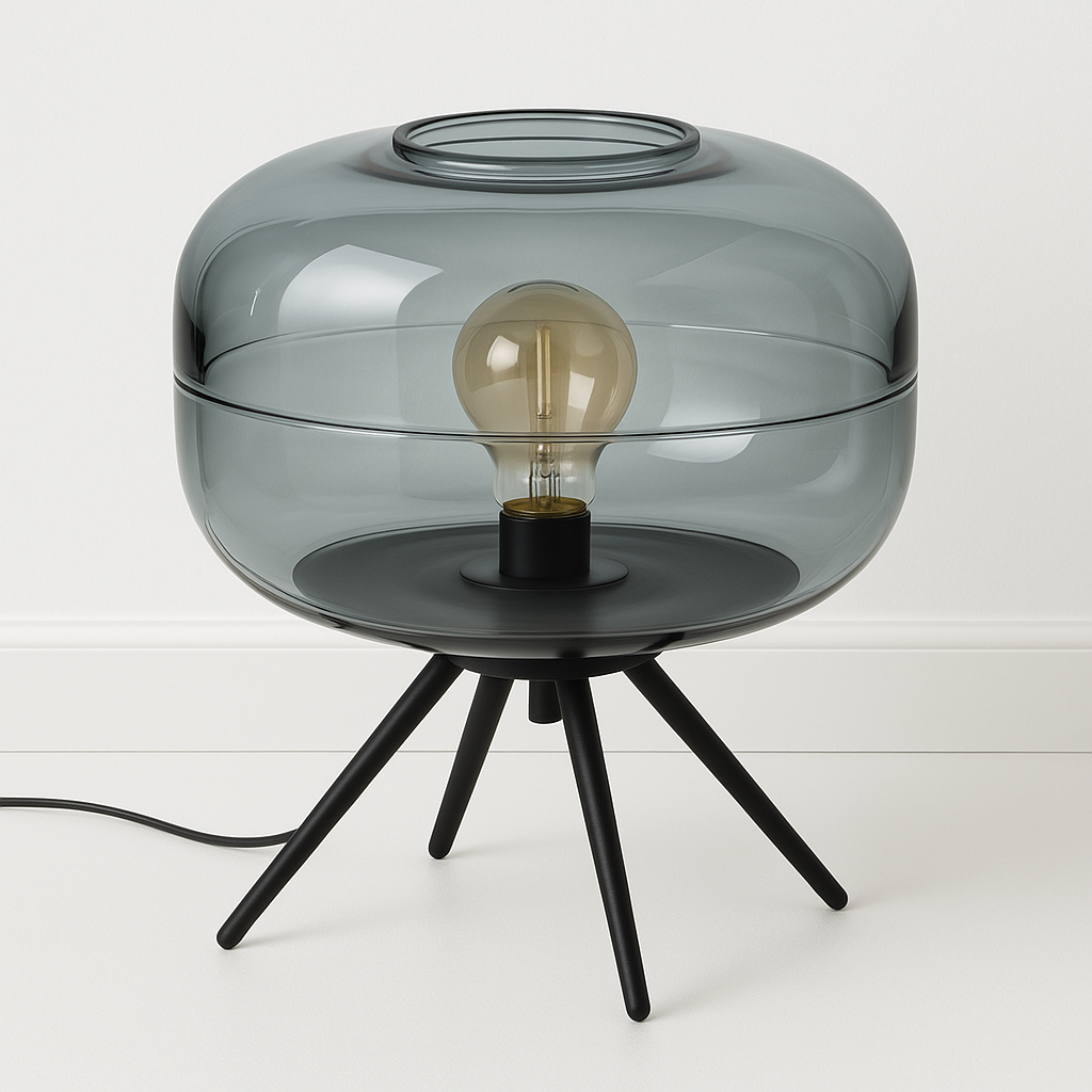 Luminária de Mesa Abajur Moderna Minimalista Metal Vidro Gothi - ABAZZUR™
