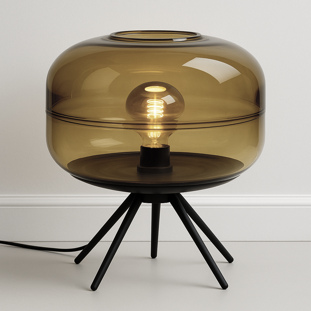 Luminária de Mesa Abajur Moderna Minimalista Metal Vidro Gothi - ABAZZUR™