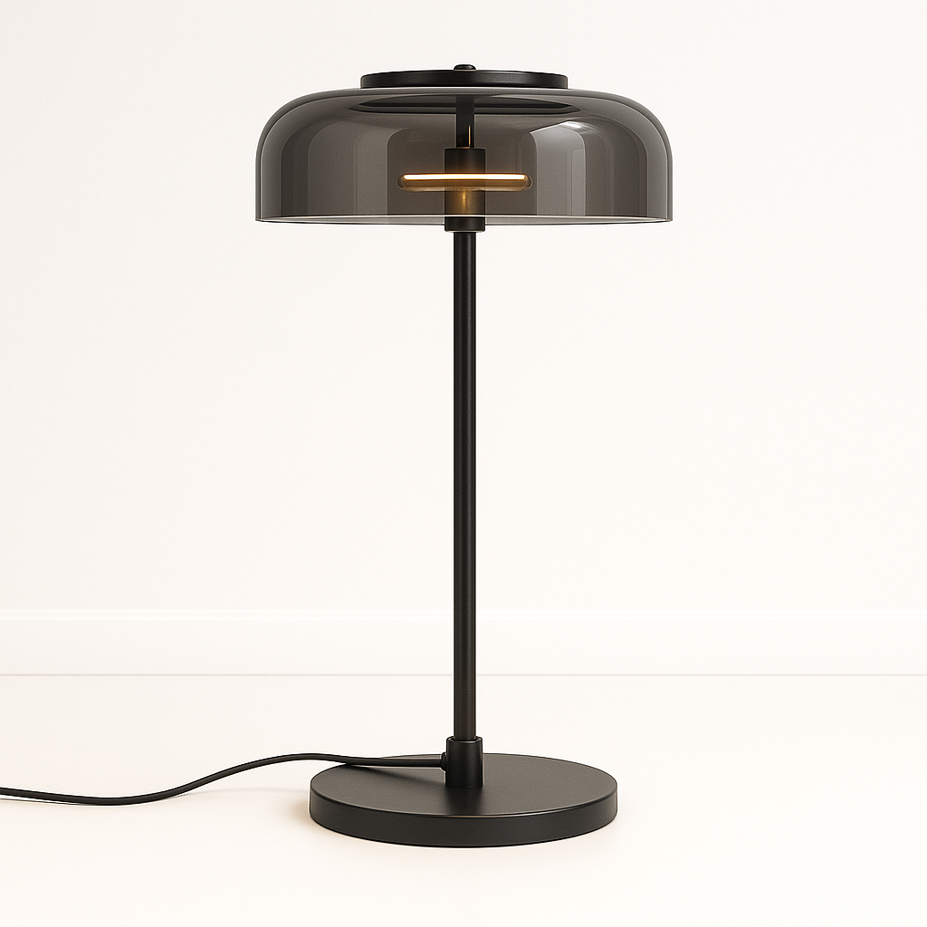 Luminária de Mesa Abajur Moderna Minimalista Metal Vidro LED Gulda - ABAZZUR™