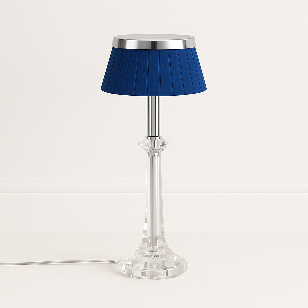 Luminária de Mesa Abajur Moderna Minimalista Metal Vidro Tecido Sina - ABAZZUR™
