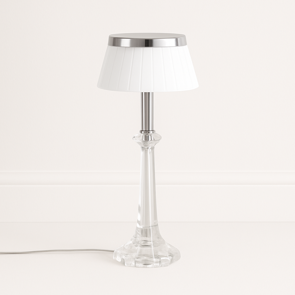 Luminária de Mesa Abajur Moderna Minimalista Metal Vidro Tecido Sina - ABAZZUR™