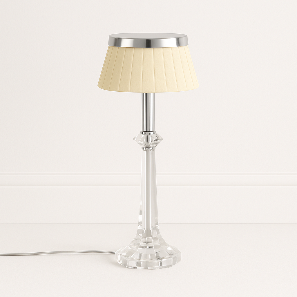 Luminária de Mesa Abajur Moderna Minimalista Metal Vidro Tecido Sina - ABAZZUR™