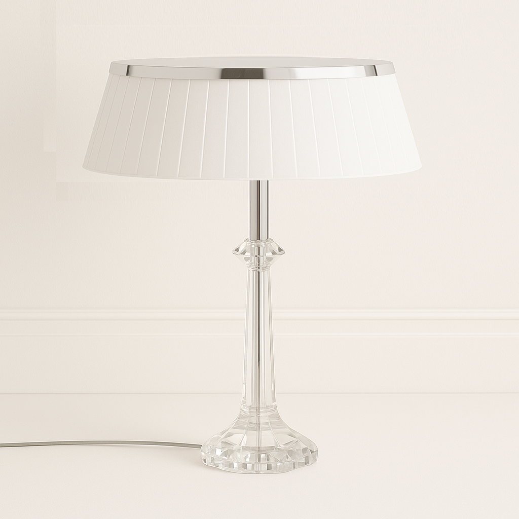 Luminária de Mesa Abajur Moderna Minimalista Metal Vidro Tecido Sina - ABAZZUR™