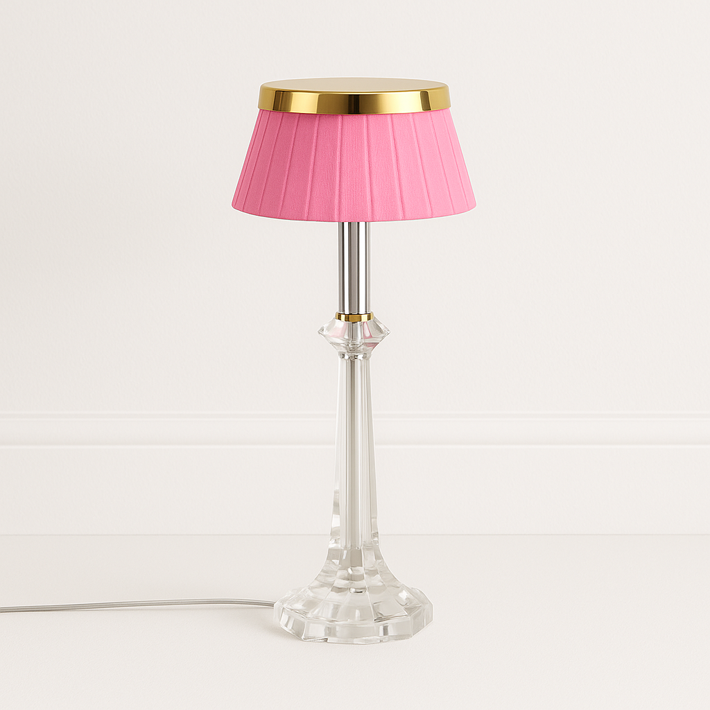 Luminária de Mesa Abajur Moderna Minimalista Metal Vidro Tecido Sina - ABAZZUR™