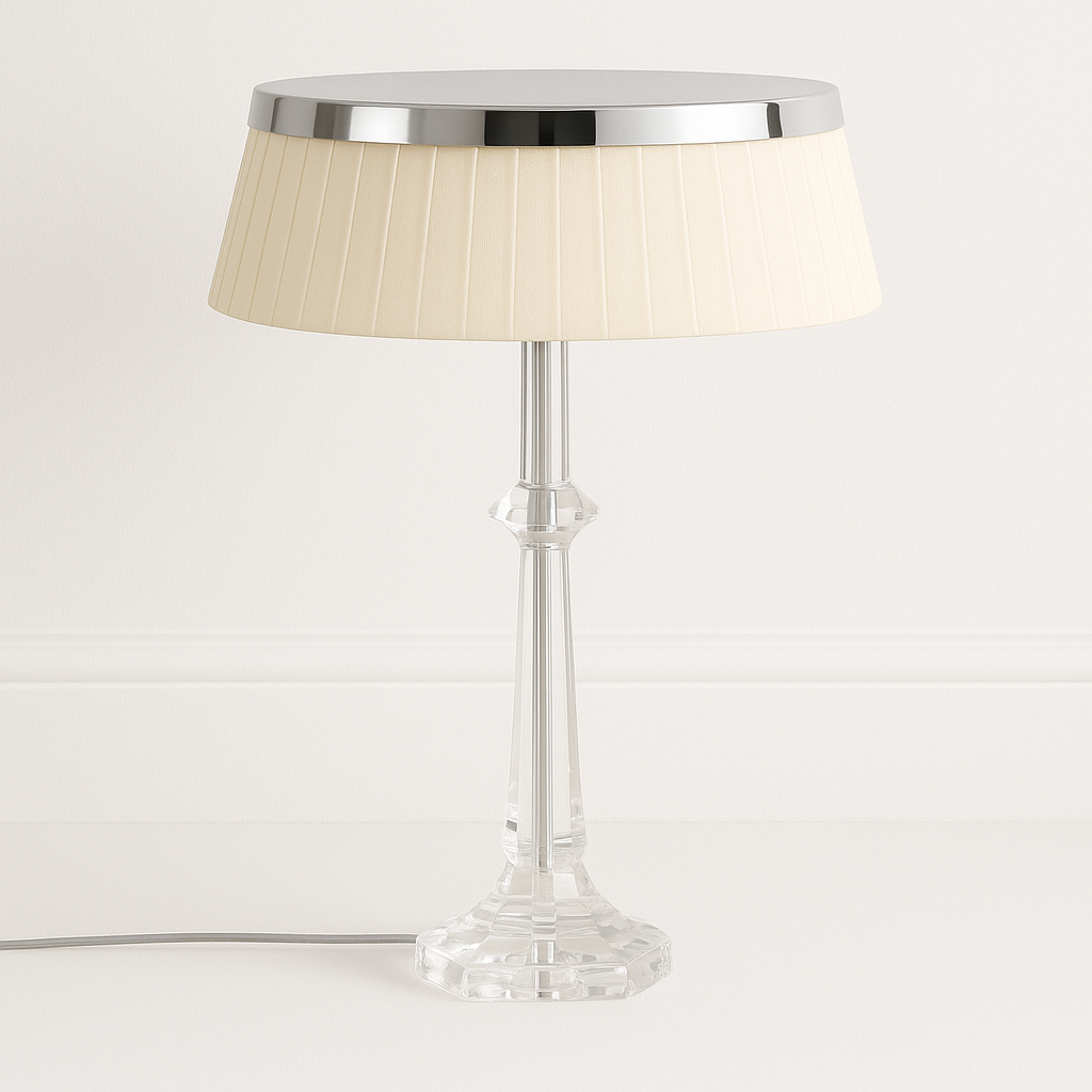 Luminária de Mesa Abajur Moderna Minimalista Metal Vidro Tecido Sina - ABAZZUR™