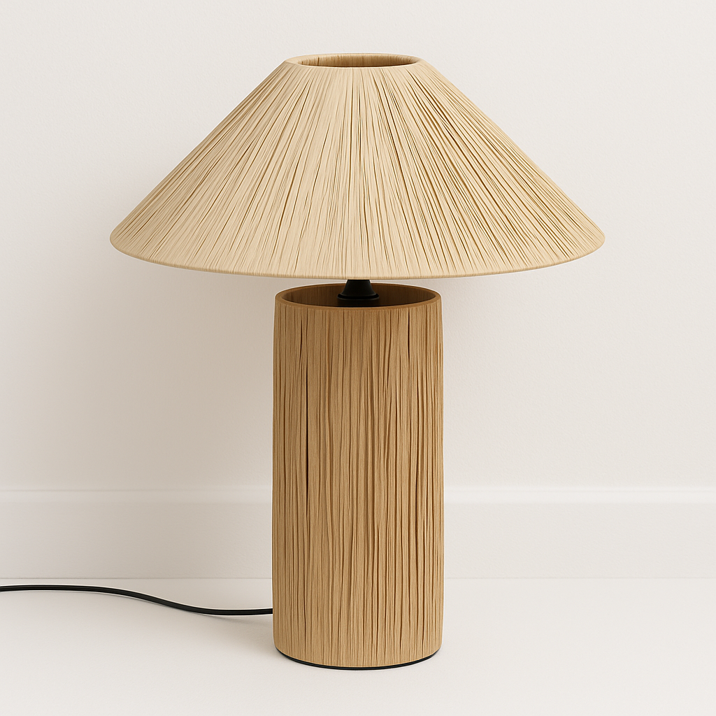 Luminária de Mesa Abajur Moderna Minimalista Rústica Palha Maree - ABAZZUR™
