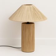 Luminária de Mesa Abajur Moderna Minimalista Rústica Palha Maree - ABAZZUR™