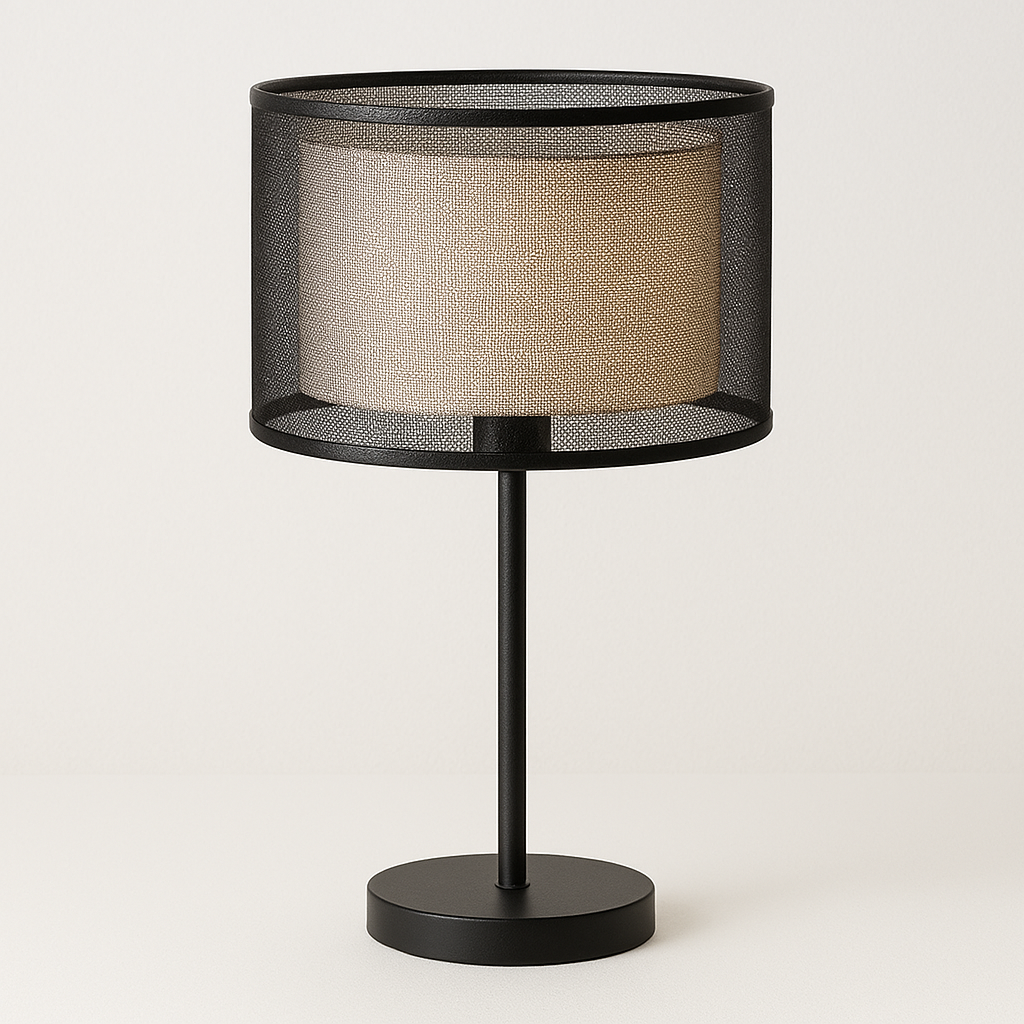 Luminária de Mesa Abajur Moderna Minimalista Tecido Metal Frilly - ABAZZUR™