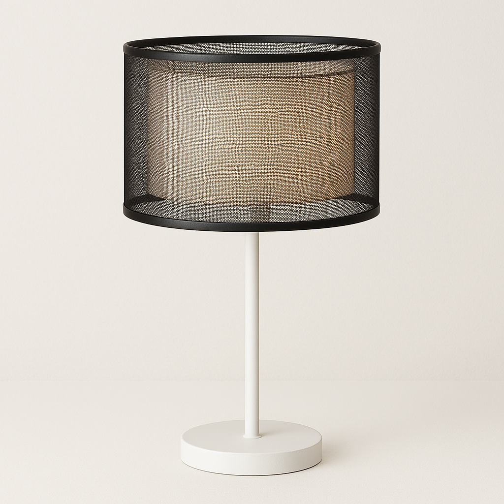 Luminária de Mesa Abajur Moderna Minimalista Tecido Metal Frilly - ABAZZUR™