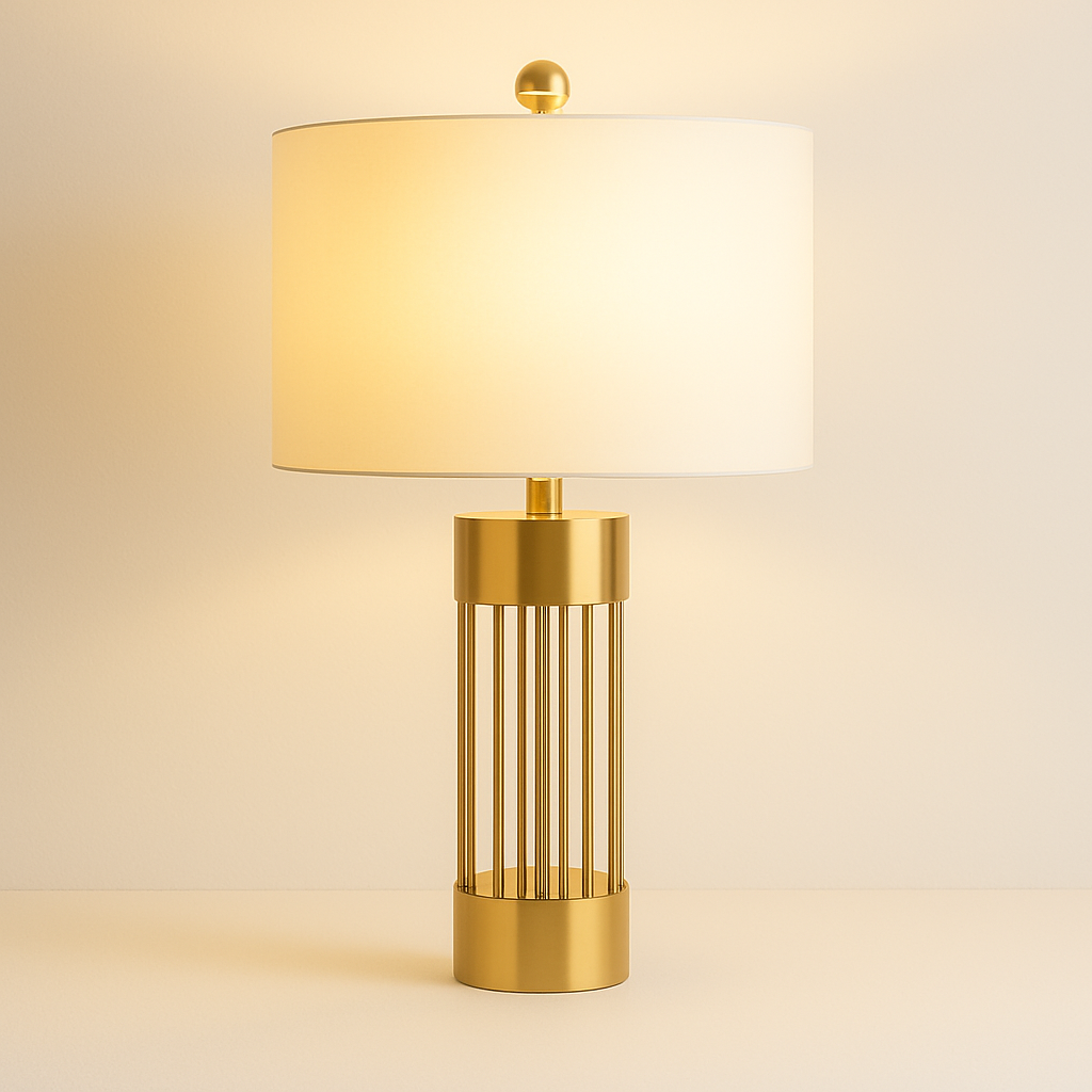 Luminária de Mesa Abajur Moderna Minimalista Tecido Metal Ino - ABAZZUR™