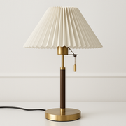 Luminária de Mesa Abajur Moderna Minimalista Tecido Metal Madeira Blaine - ABAZZUR™