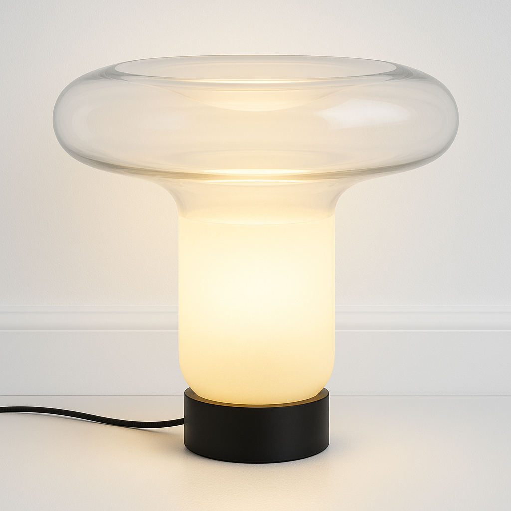 Luminária de Mesa Abajur Moderna Minimalista Vidro Cristallo Lux - ABAZZUR™
