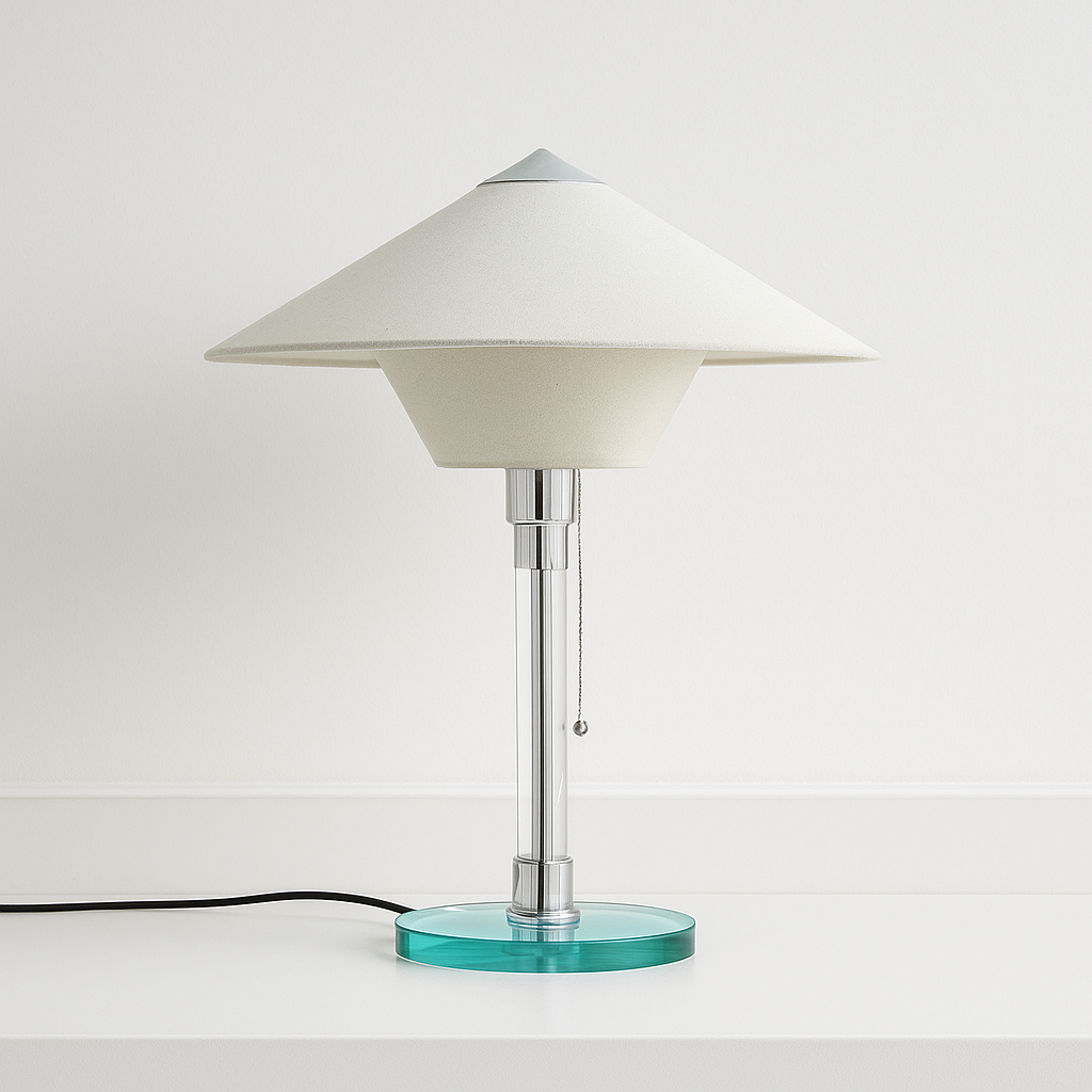 Luminária De Mesa Abajur Moderna Minimalista Vidro Metal Tecido Mely - ABAZZUR™