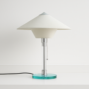 Luminária De Mesa Abajur Moderna Minimalista Vidro Metal Tecido Mely - ABAZZUR™