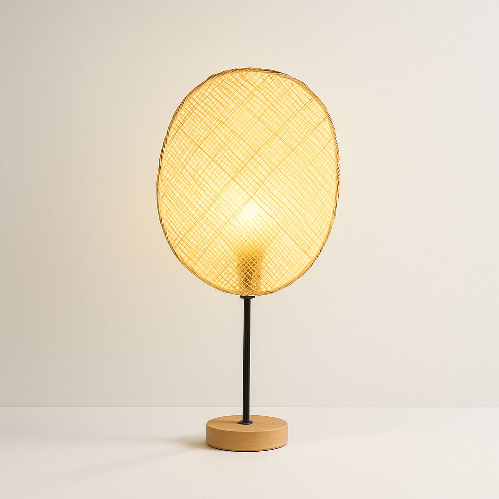 Luminária de Mesa Abajur Moderna Minimalista Vime Madeira Metal Millo - ABAZZUR™
