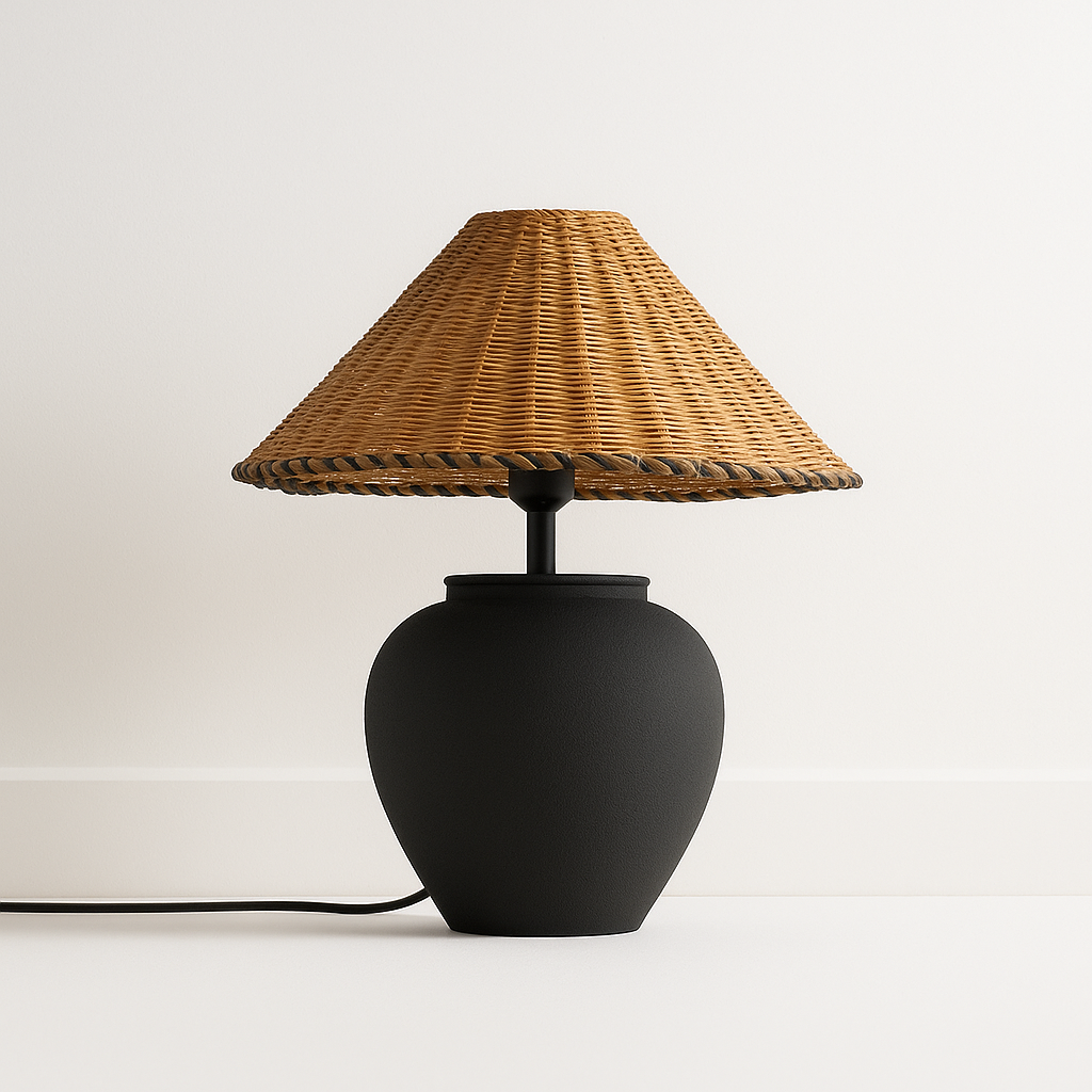 Luminária de Mesa Abajur Moderna Rústica Minimalista Metal Cerâmica Lume - ABAZZUR™