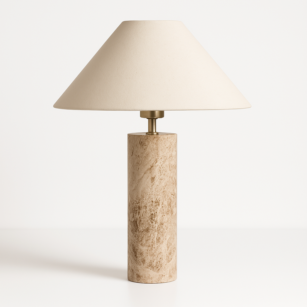 Luminária de Mesa Abajur Moderna Tecido Mármore Cloys - ABAZZUR™