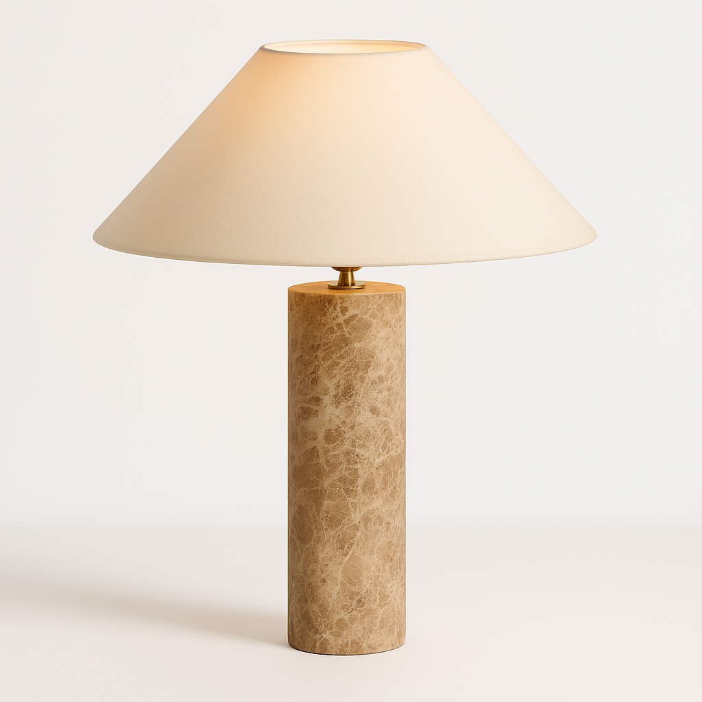 Luminária de Mesa Abajur Moderna Tecido Mármore Cloys - ABAZZUR™