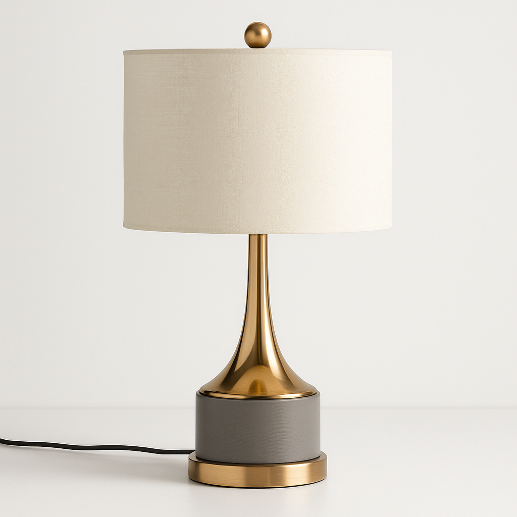 Luminária de Mesa Abajur Moderna Tecido Metal Smero - ABAZZUR™