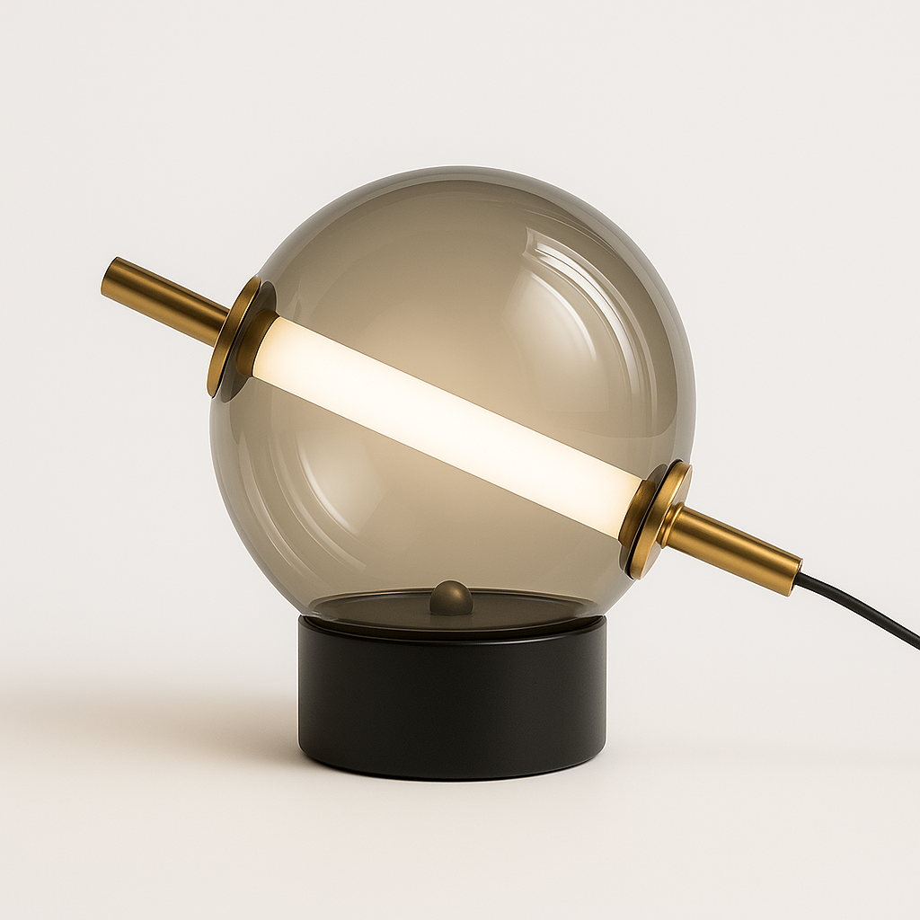 Luminária de Mesa Abajur Moderna Vidro LED Globo Polan - ABAZZUR™