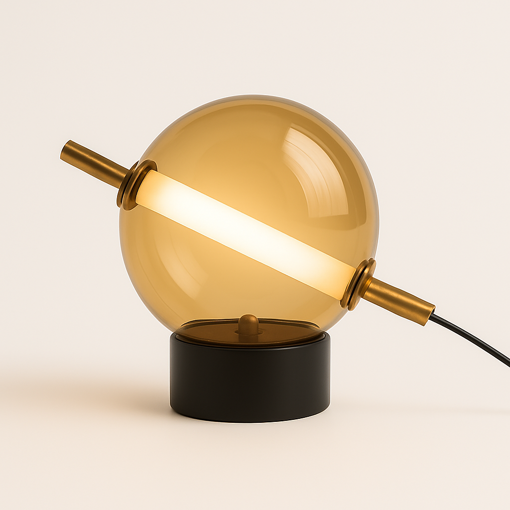 Luminária de Mesa Abajur Moderna Vidro LED Globo Polan - ABAZZUR™