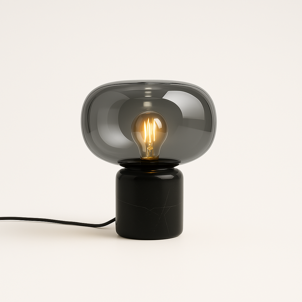 Luminária de Mesa Abajur Moderna Vidro Mármore Phoene - ABAZZUR™