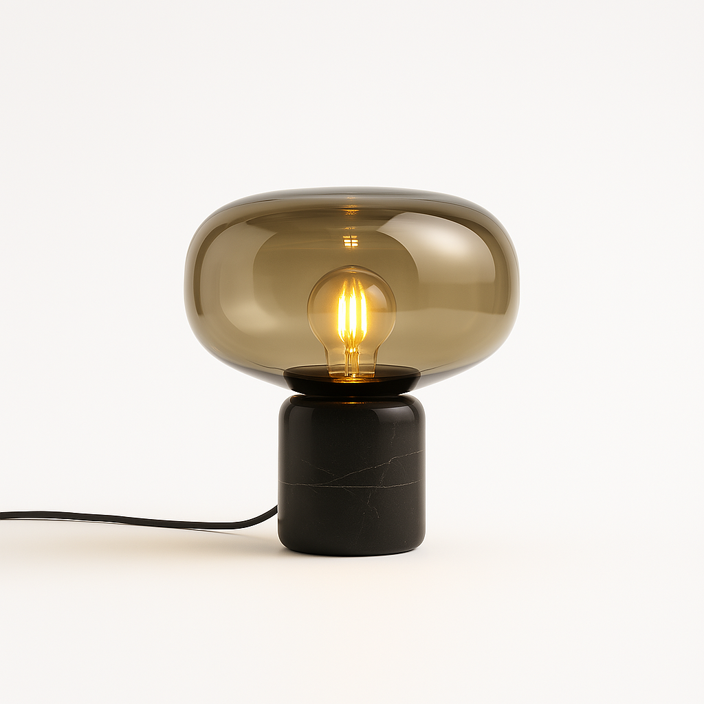 Luminária de Mesa Abajur Moderna Vidro Mármore Phoene - ABAZZUR™
