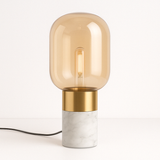 Luminária de Mesa Abajur Moderna Vidro Mármore Vonloh - ABAZZUR™