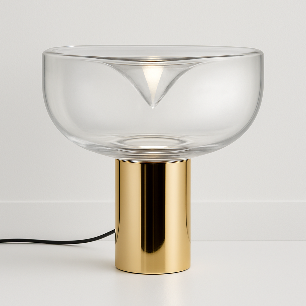 Luminária de Mesa Abajur Moderna Vidro Metal Fozz - ABAZZUR™