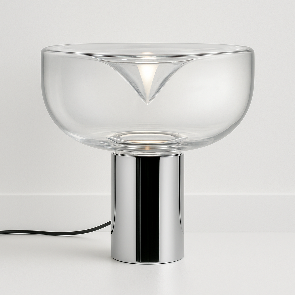 Luminária de Mesa Abajur Moderna Vidro Metal Fozz - ABAZZUR™