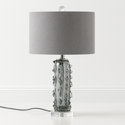 Luminária de Mesa Abajur Moderna Vidro Tecido Metal Eora - ABAZZUR™