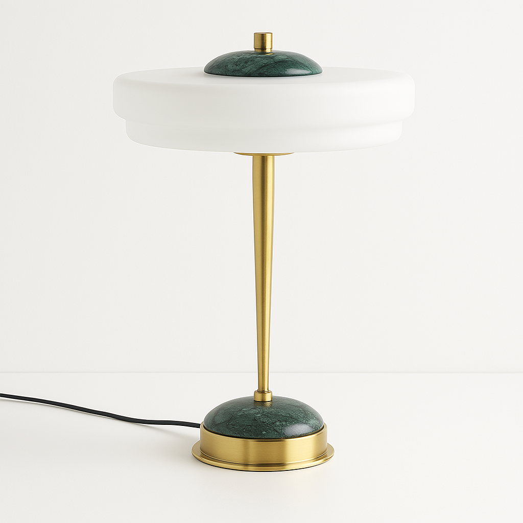 Luminária de Mesa Abajur Retrô Mármore Metal Acrílico Seattle - ABAZZUR™