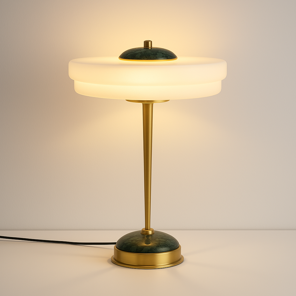 Luminária de Mesa Abajur Retrô Mármore Metal Acrílico Seattle - ABAZZUR™
