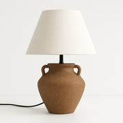 Luminária de Mesa Abajur Rústica Cerâmica Tecido Pitcher - ABAZZUR™