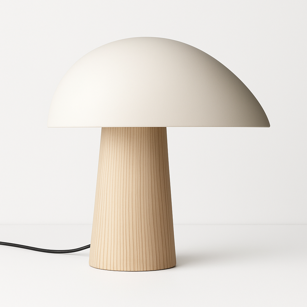 Luminária de Mesa Moderna Metal Madeira LED Barlow - ABAZZUR™