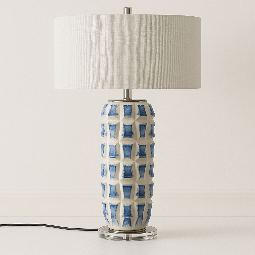 Luminária de Mesa Moderna Minimalista Clássica Cúpula Cerâmica Tecido Amane - ABAZZUR™