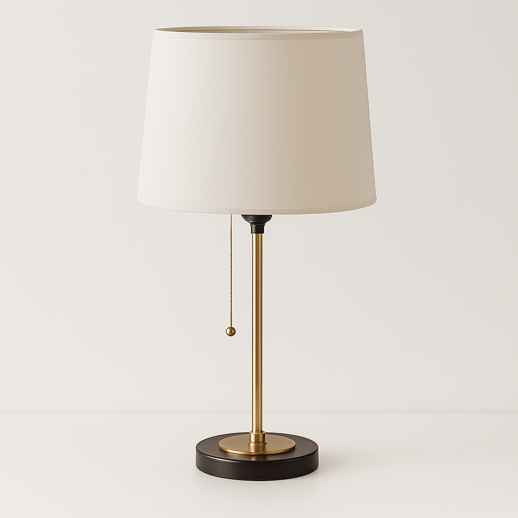 Luminária de Mesa Moderna Minimalista Madeira Metal Tecido Lix - ABAZZUR™