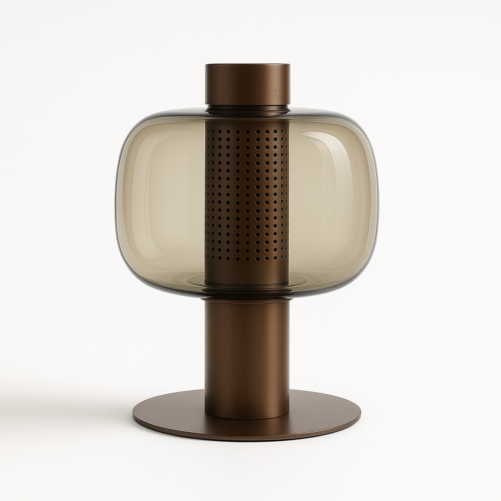 Luminária de Mesa Moderna Minimalista Metal Vidro LED Percy - ABAZZUR™