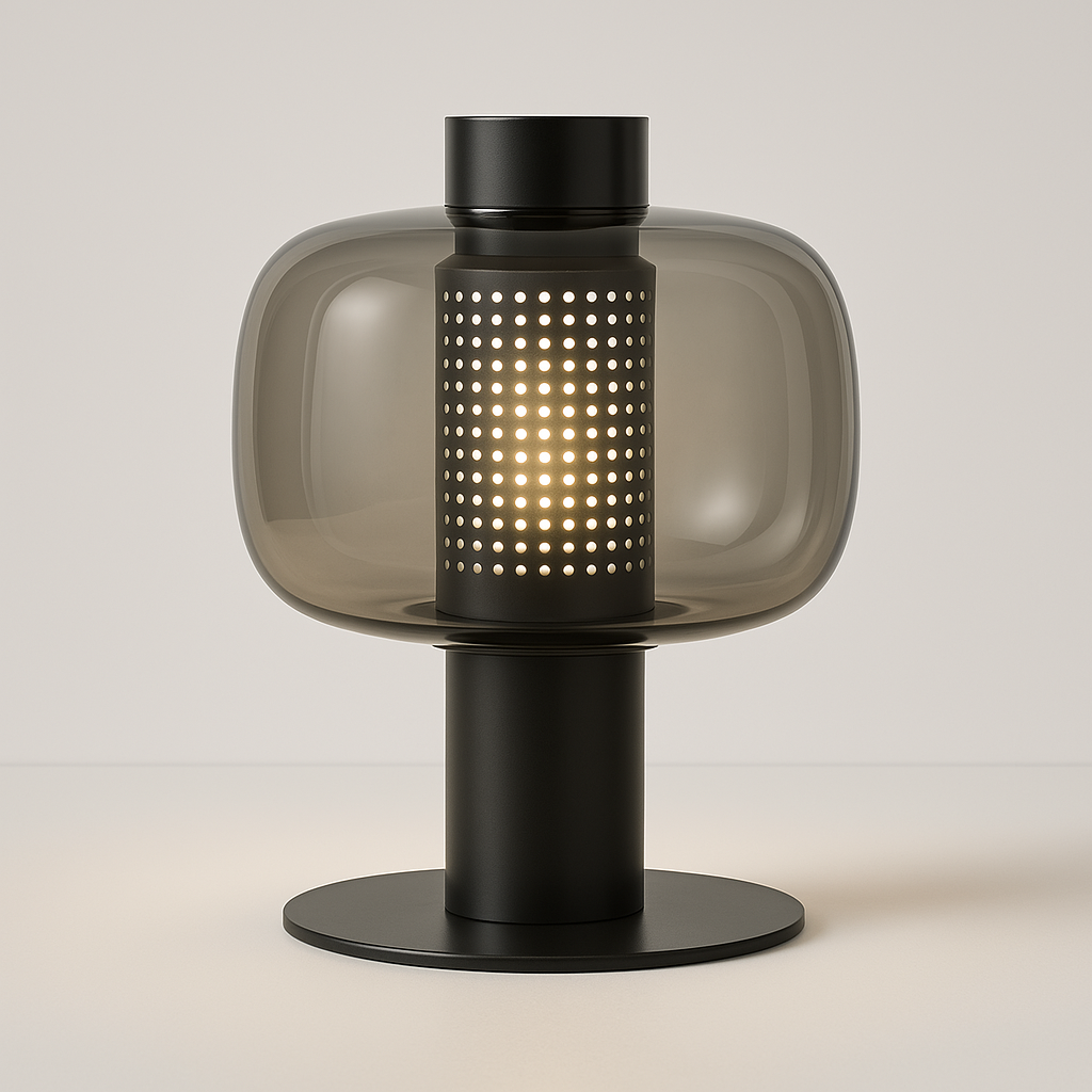 Luminária de Mesa Moderna Minimalista Metal Vidro LED Percy - ABAZZUR™
