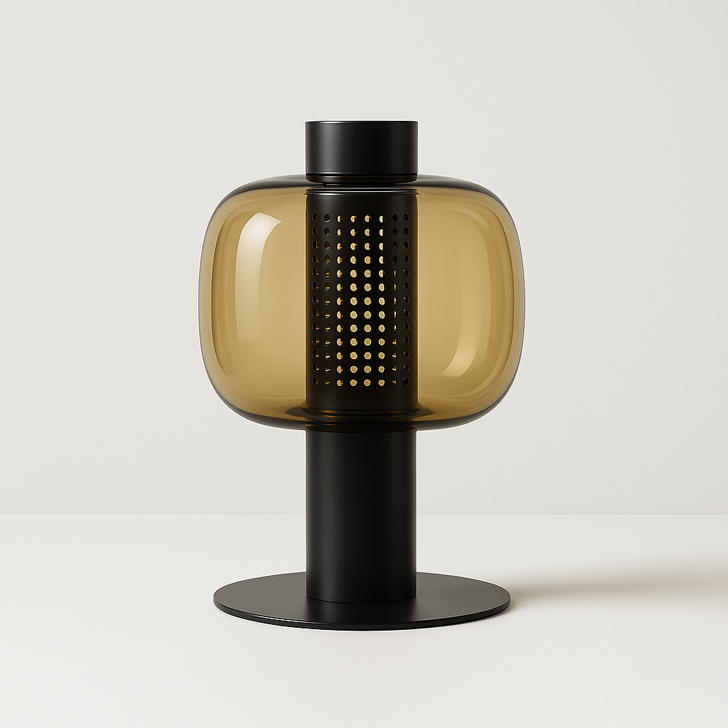 Luminária de Mesa Moderna Minimalista Metal Vidro LED Percy - ABAZZUR™