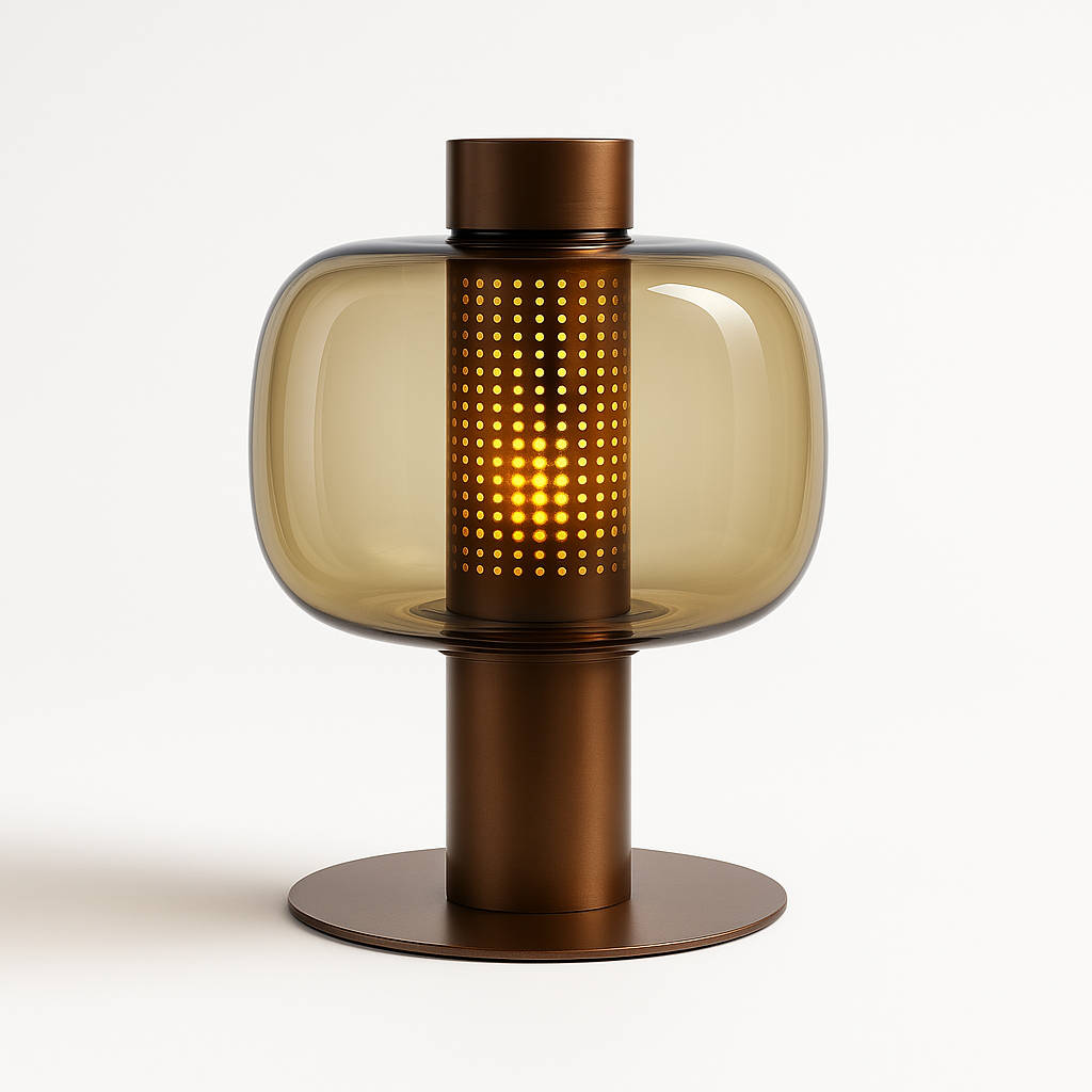Luminária de Mesa Moderna Minimalista Metal Vidro LED Percy - ABAZZUR™