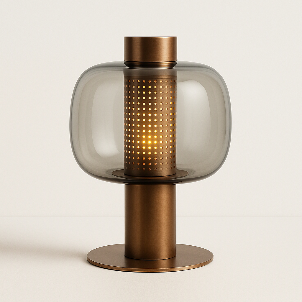 Luminária de Mesa Moderna Minimalista Metal Vidro LED Percy - ABAZZUR™