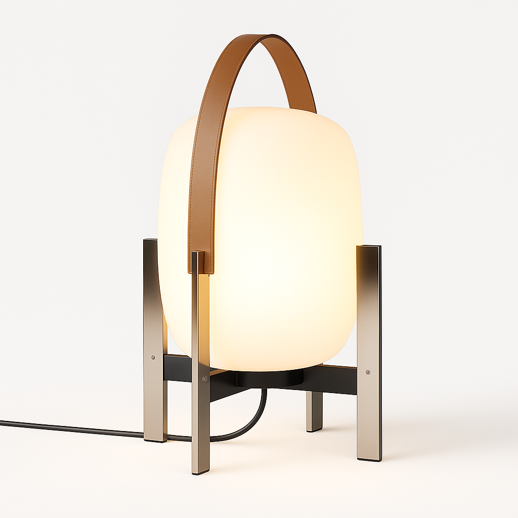 Luminária de Mesa Moderna Minimalista Moderno Metal Couro Zorua - ABAZZUR™