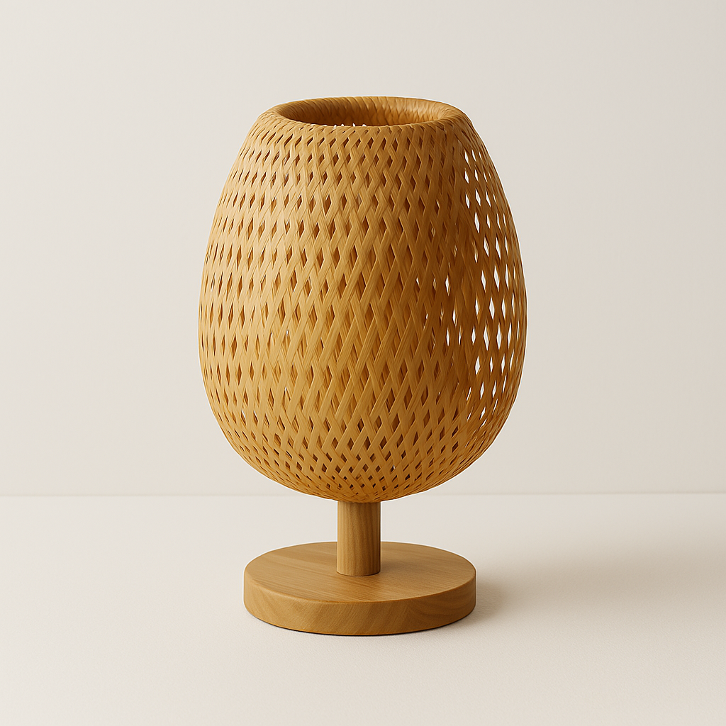 Luminária de Mesa Moderna Minimalista Palha Madeira Suke - ABAZZUR™