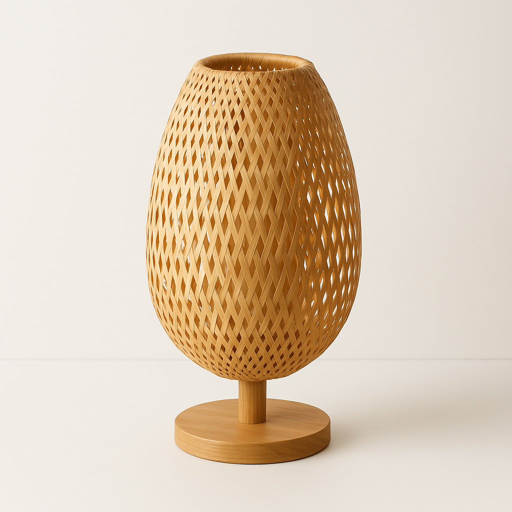 Luminária de Mesa Moderna Minimalista Palha Madeira Suke - ABAZZUR™
