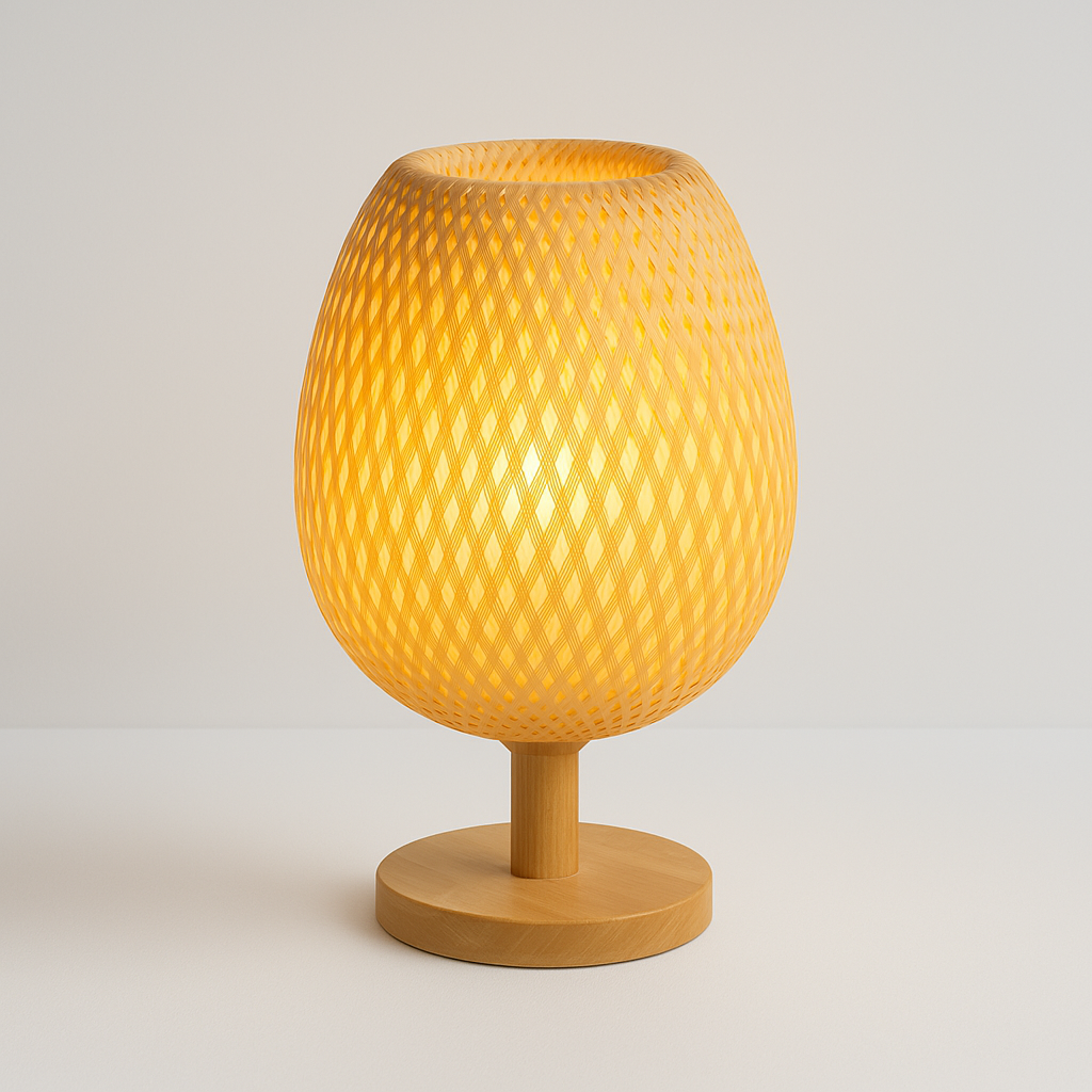 Luminária de Mesa Moderna Minimalista Palha Madeira Suke - ABAZZUR™
