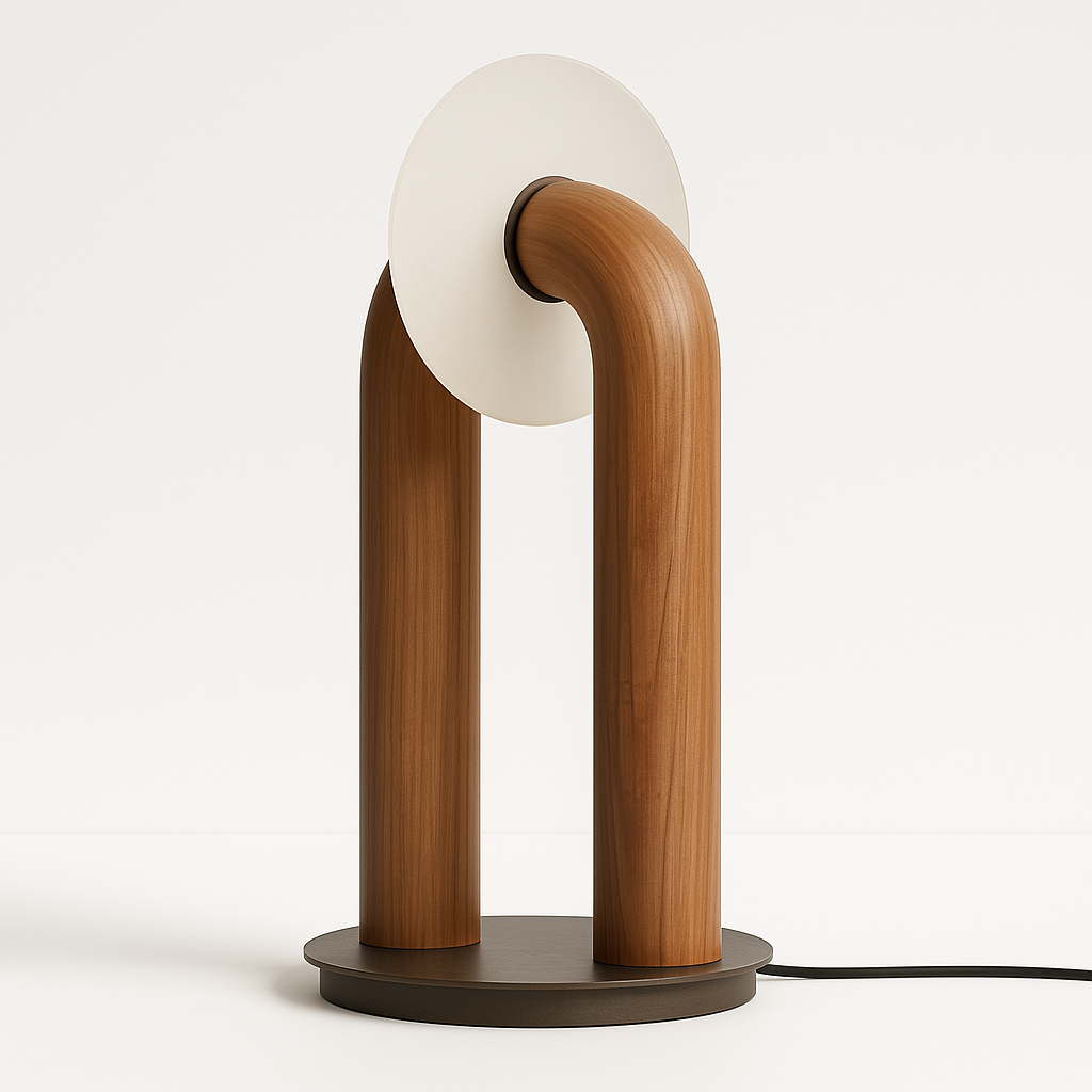 Luminária de Mesa Moderna Minimalista Rústica Madeira Orgânica Gaya - ABAZZUR™