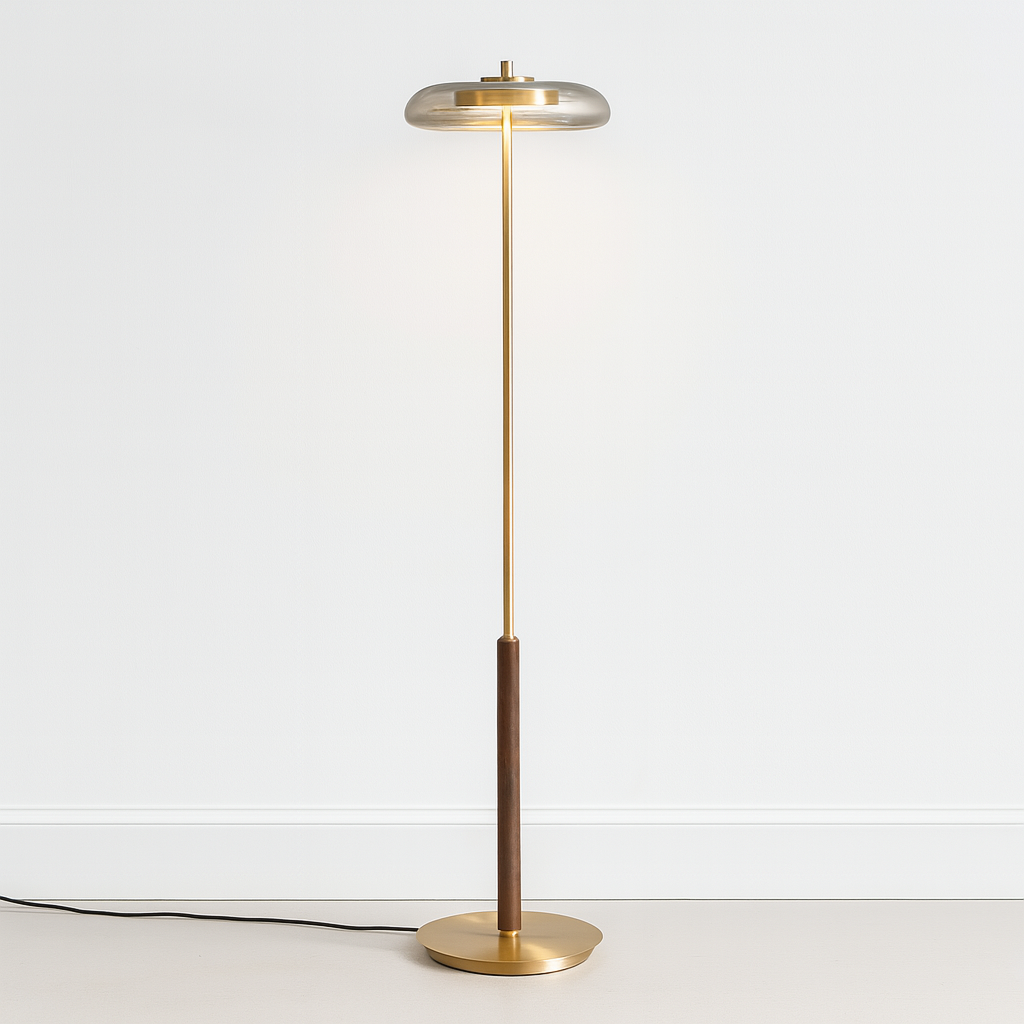 Luminária de Piso Coluna Moderna LED Metal Vidro Vask - ABAZZUR™