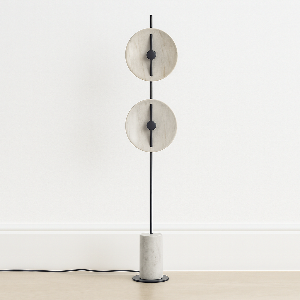 Luminária de Piso Coluna Moderna Mármore Resina Auranda - ABAZZUR™