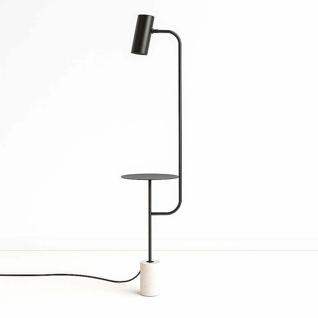 Luminária de Piso Coluna Moderna Metal Mármore Sohavie - ABAZZUR™